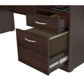 Inval Curved Top Desk 55.21 in. W Espresso Rectangular 2 -Drawer with File Storage ES-2203